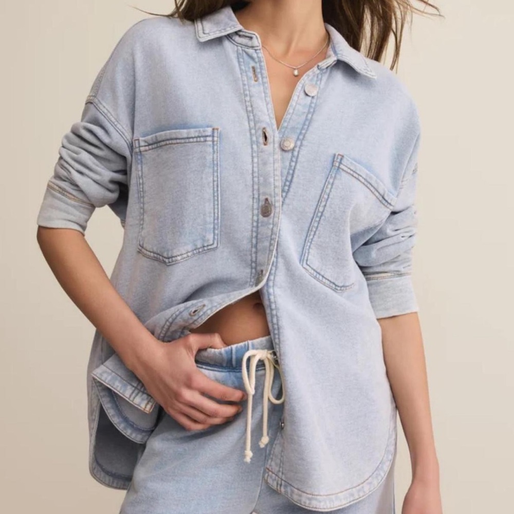 Z Supply Light Blue Button Down Shirt